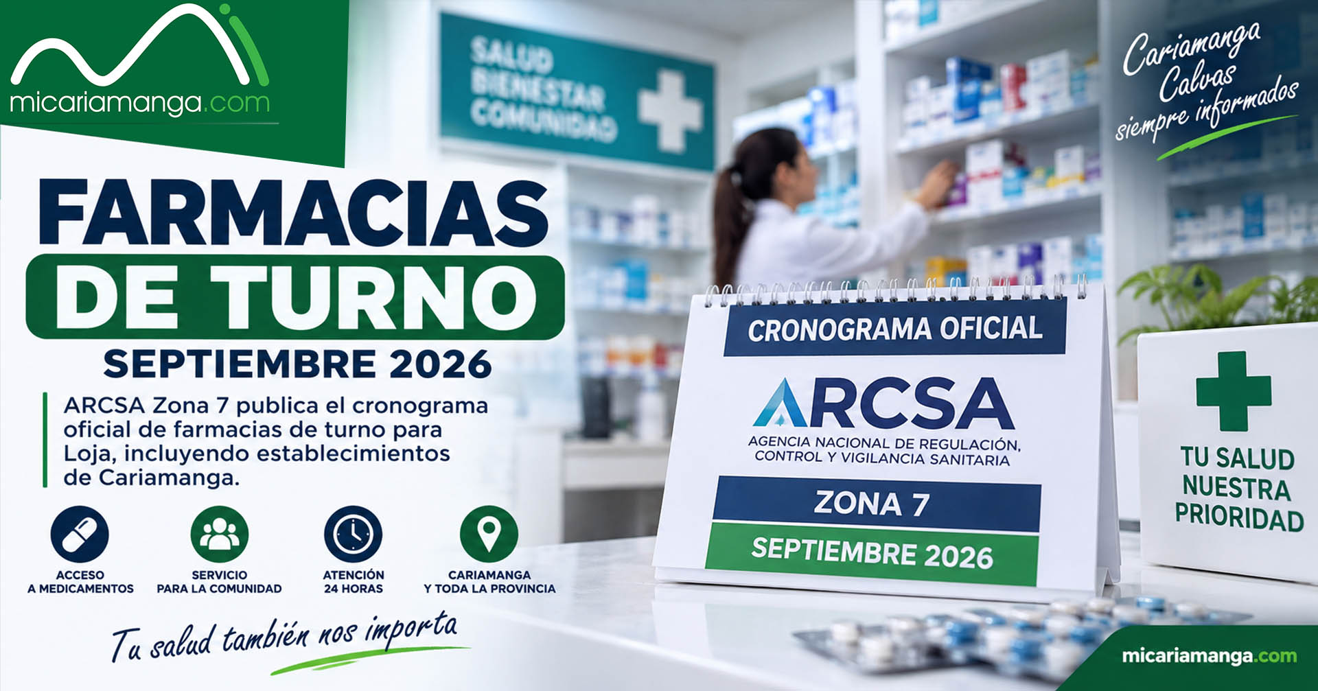 Farmacias de turno en Cariamanga