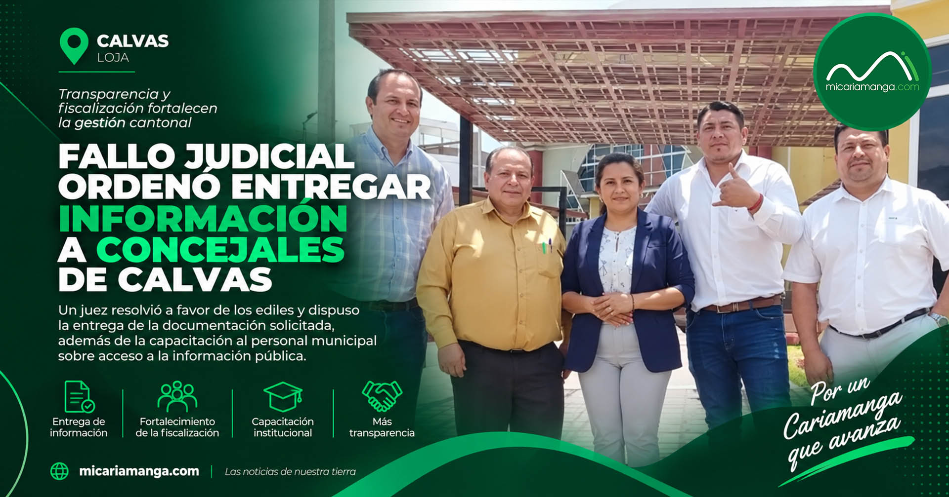 Concejales del cantón Calvas que plantearon una acción de acceso a la información pública