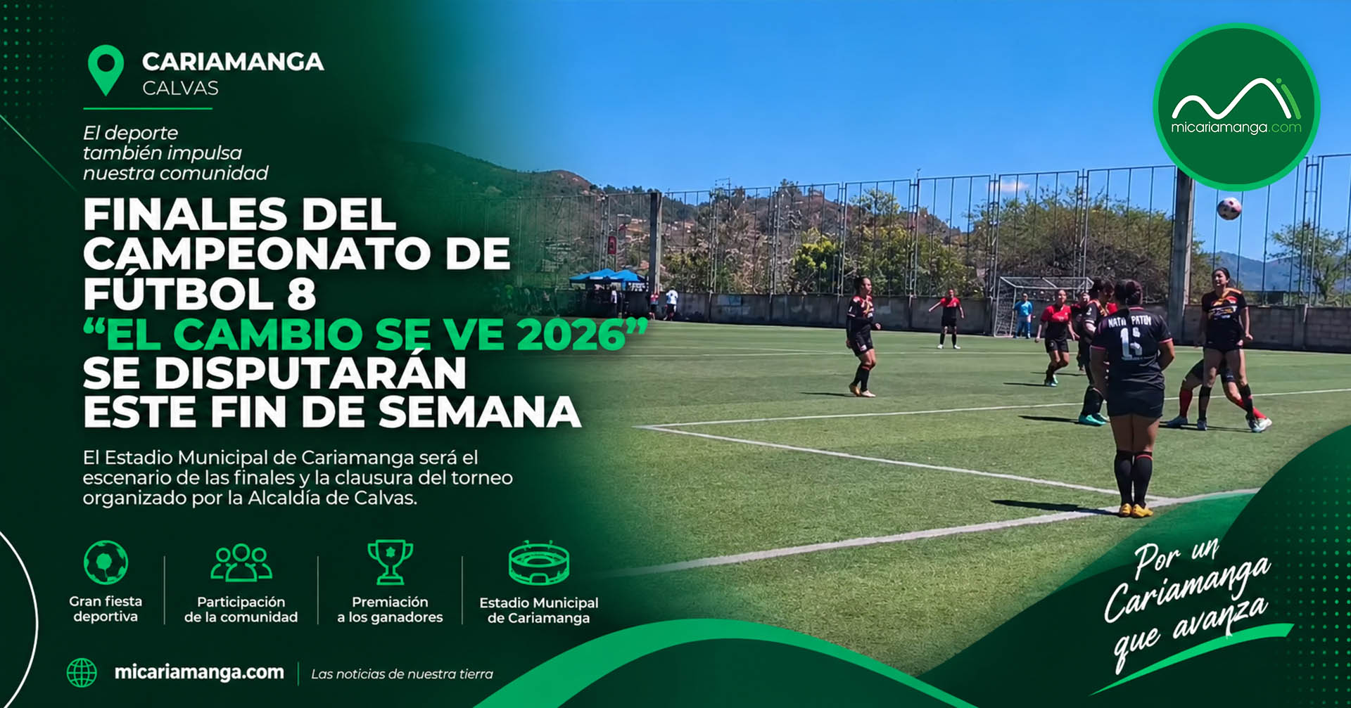 Convocatoria a las finales del Campeonato de Fútbol 8 en el Estadio Municipal de Cariamanga