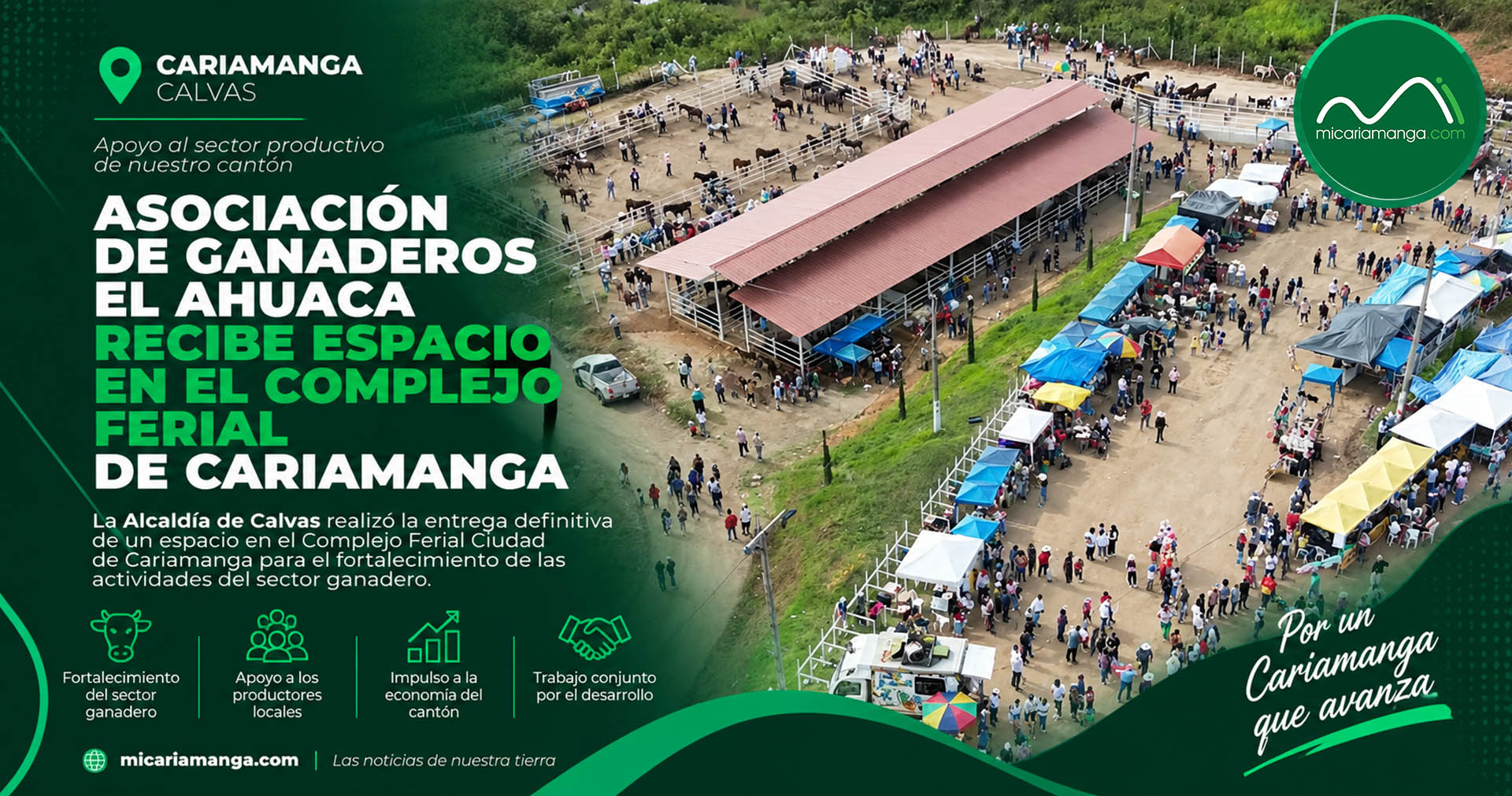 Entrega de un espacio a la Asociación de Ganaderos El Ahuaca en el Complejo Ferial de Cariamanga