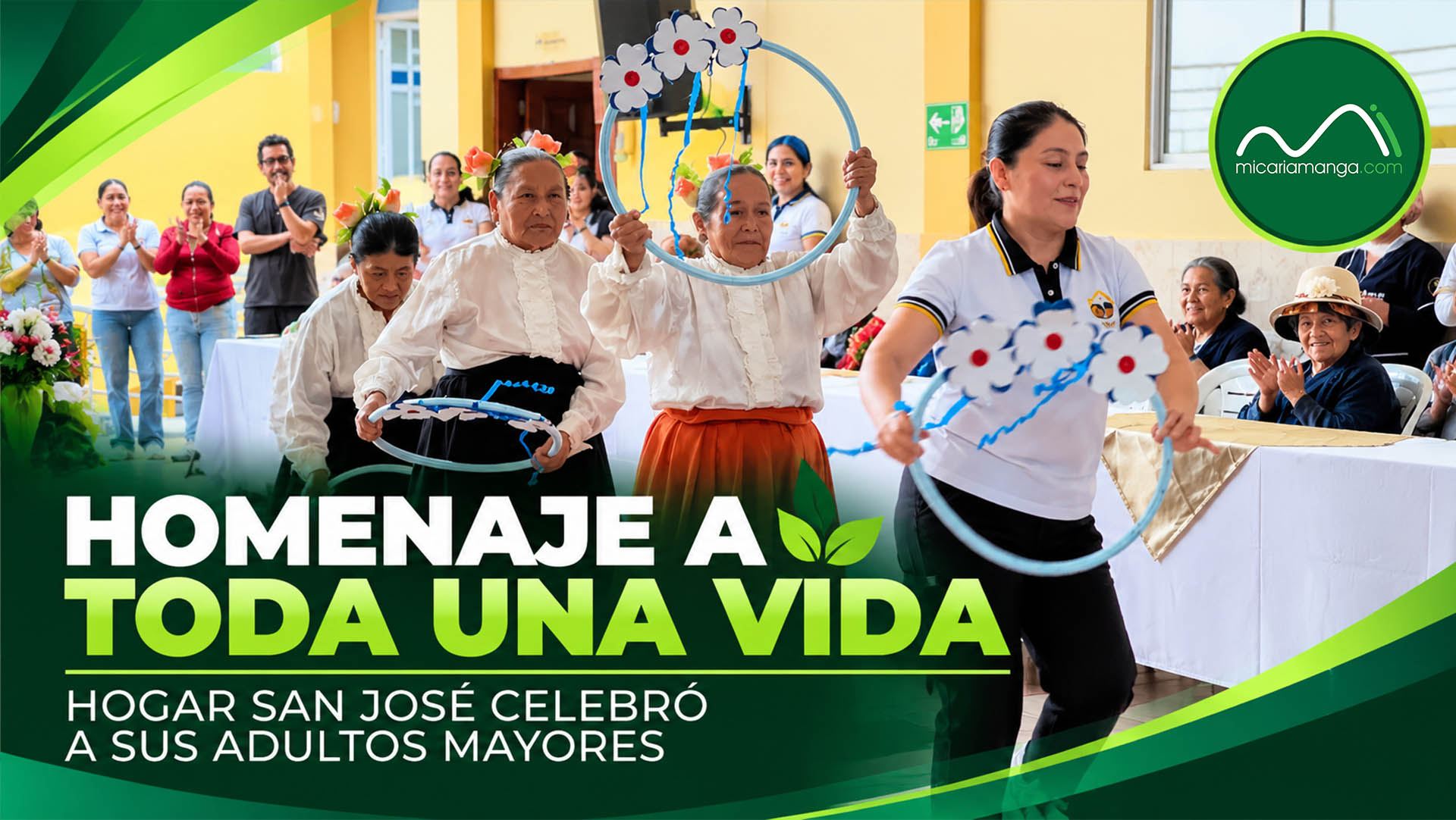 Adultos mayores participan en homenaje realizado en el Centro Gerontológico Hogar San José de Cariamanga