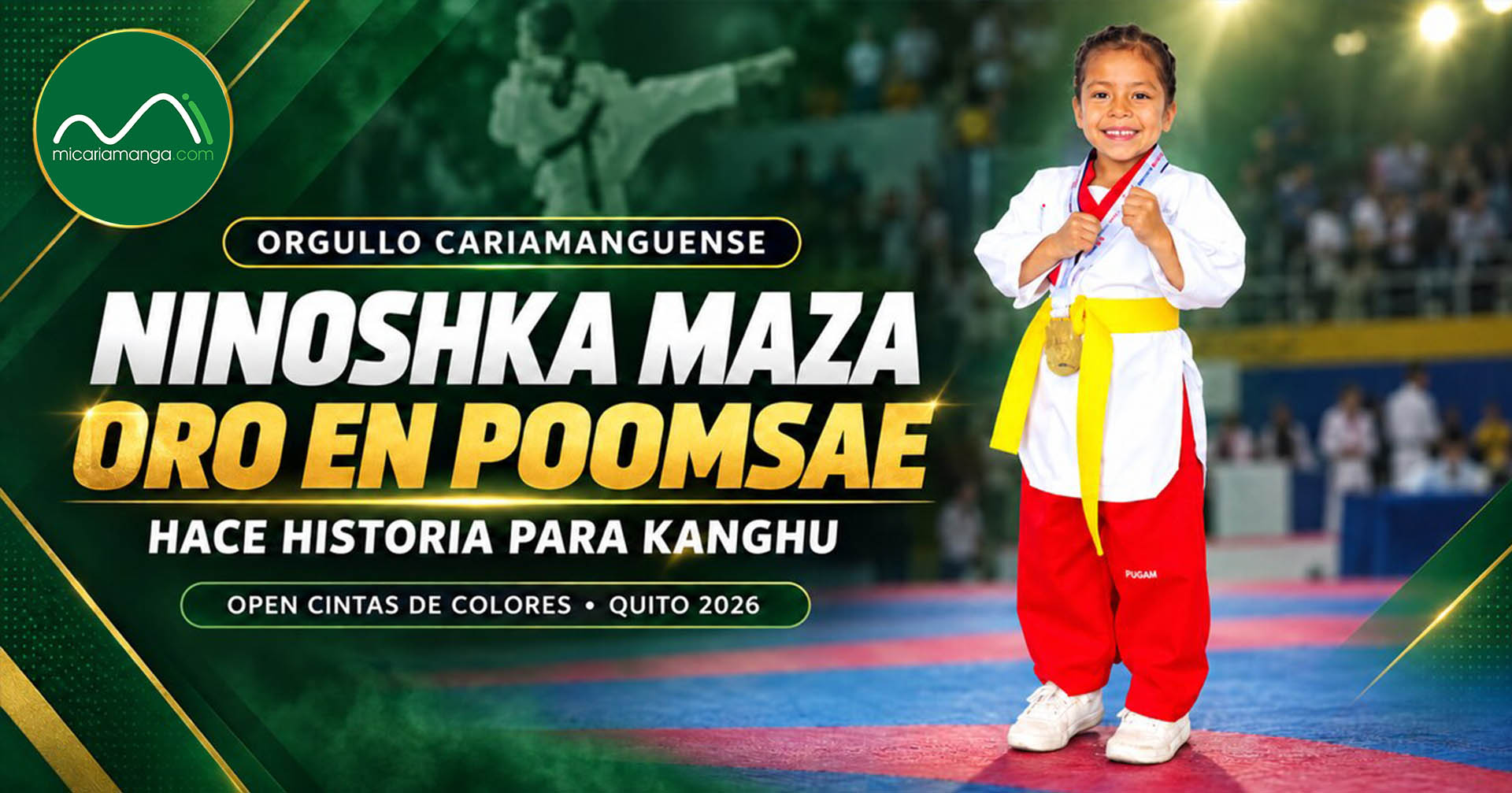 Ninoshka Maza, campeona de Poomsae de la Academia Kanghu de Cariamanga