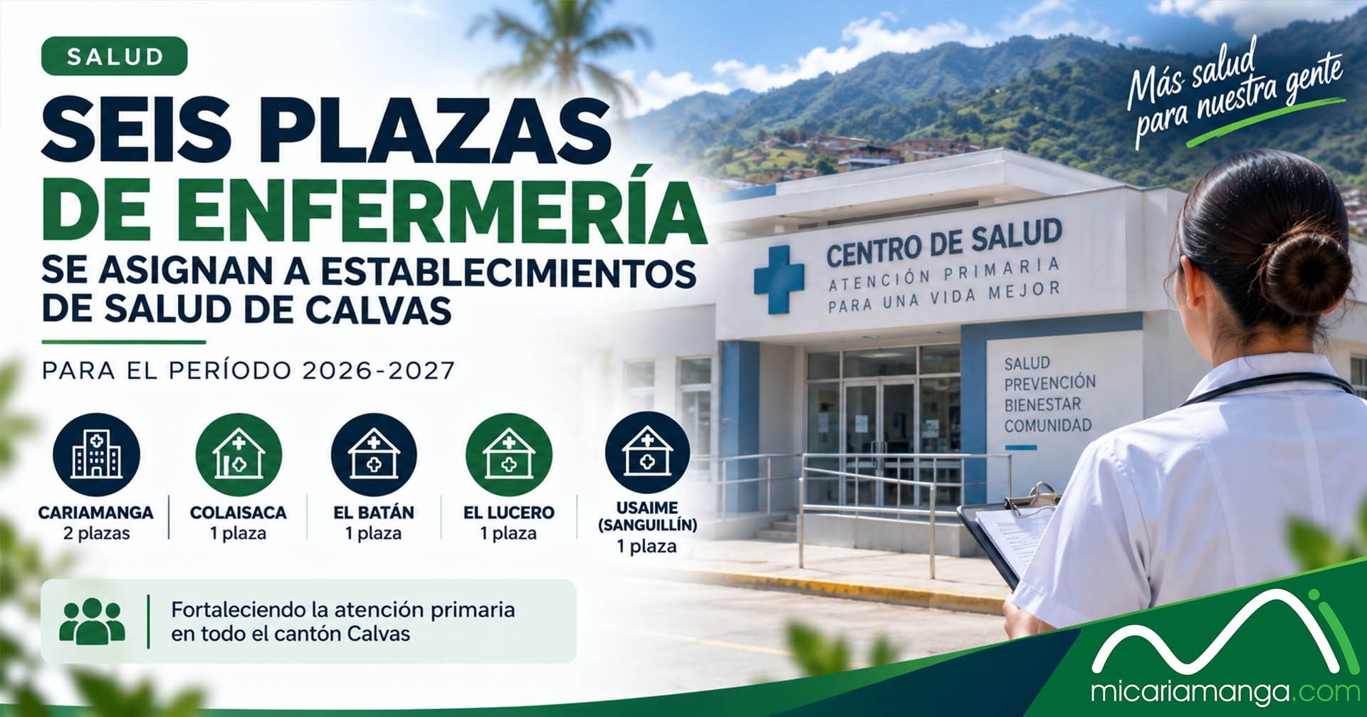 Seis plazas de Enfermería se asignan a establecimientos de salud de Calvas