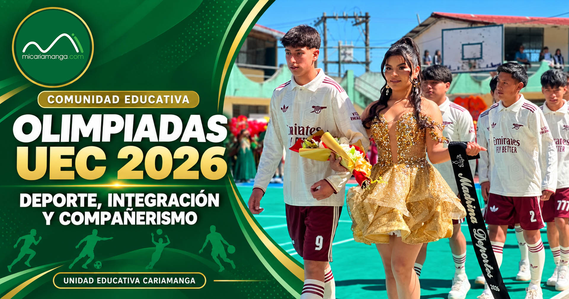 Estudiantes participan en la inauguración de las Olimpiadas UEC 2026 en Cariamanga.